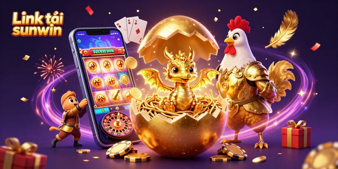 Engage with Link tải sunwin through thrilling online gaming, featuring golden dragon and vibrant slots.