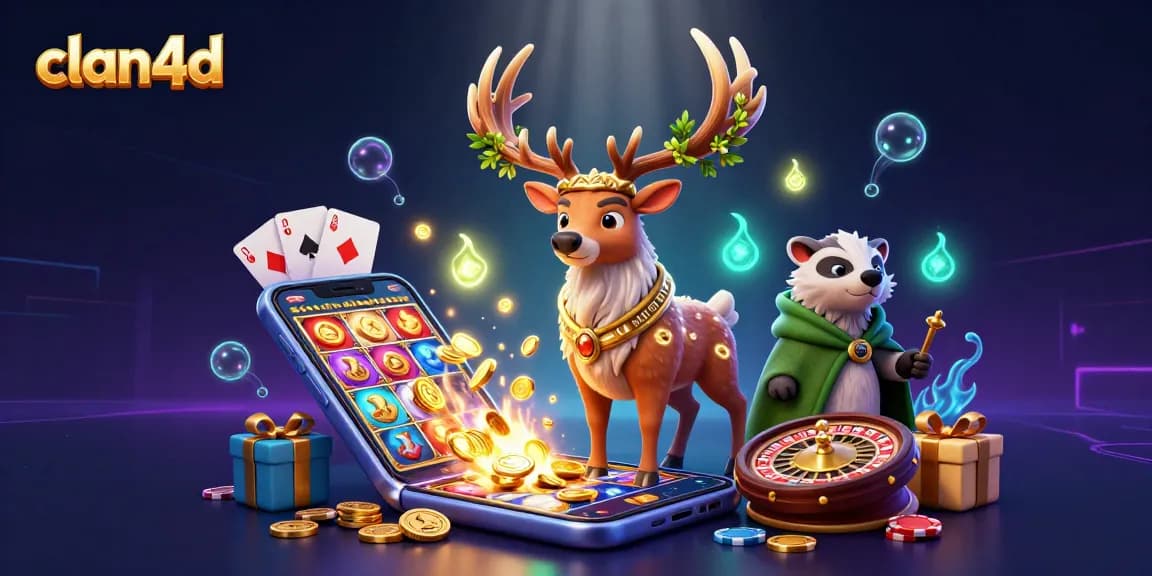 Experience the excitement of clan4d gaming with colorful slots and dynamic casino elements.