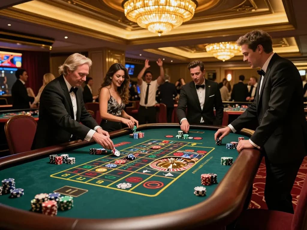 Experience thrilling gameplay at dn88 with players engaged at the roulette table.