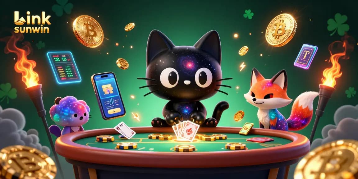 Experience the thrill of play with link sunwin as vibrant characters captivate casino dynamics amidst swirling galaxies.