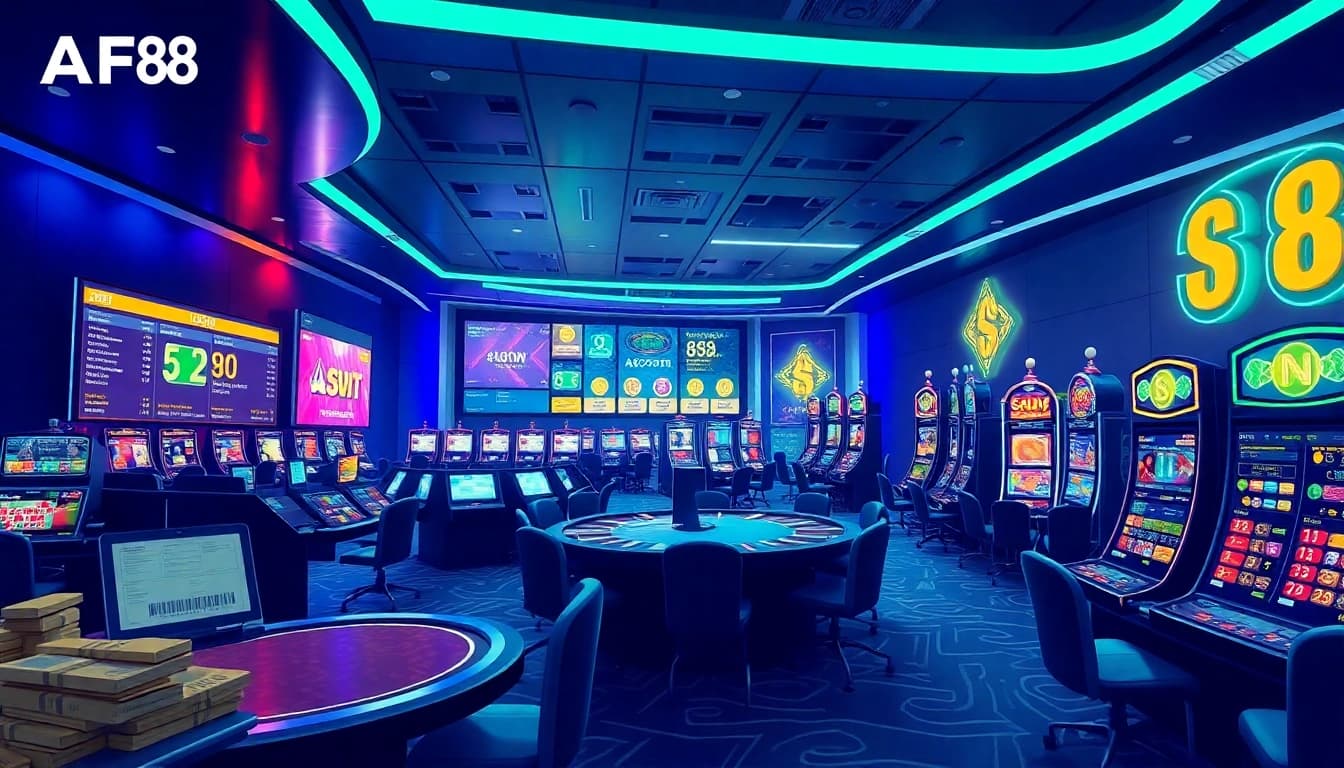 Experience the engaging atmosphere of AF88, a trusted online betting platform, showcasing exciting games and USDT transactions.
