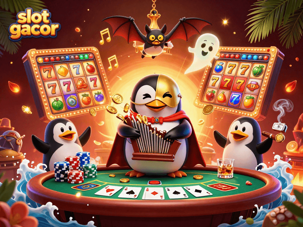Experience exciting slot gacor gameplay with vibrant characters and casino elements in a dynamic scene.