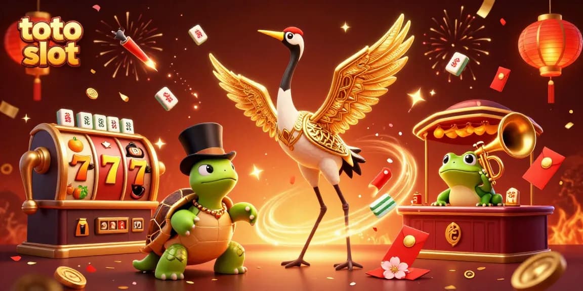 Experience the excitement of toto slot with vibrant symbols, jackpots, and lucky characters in this dynamic scene.
