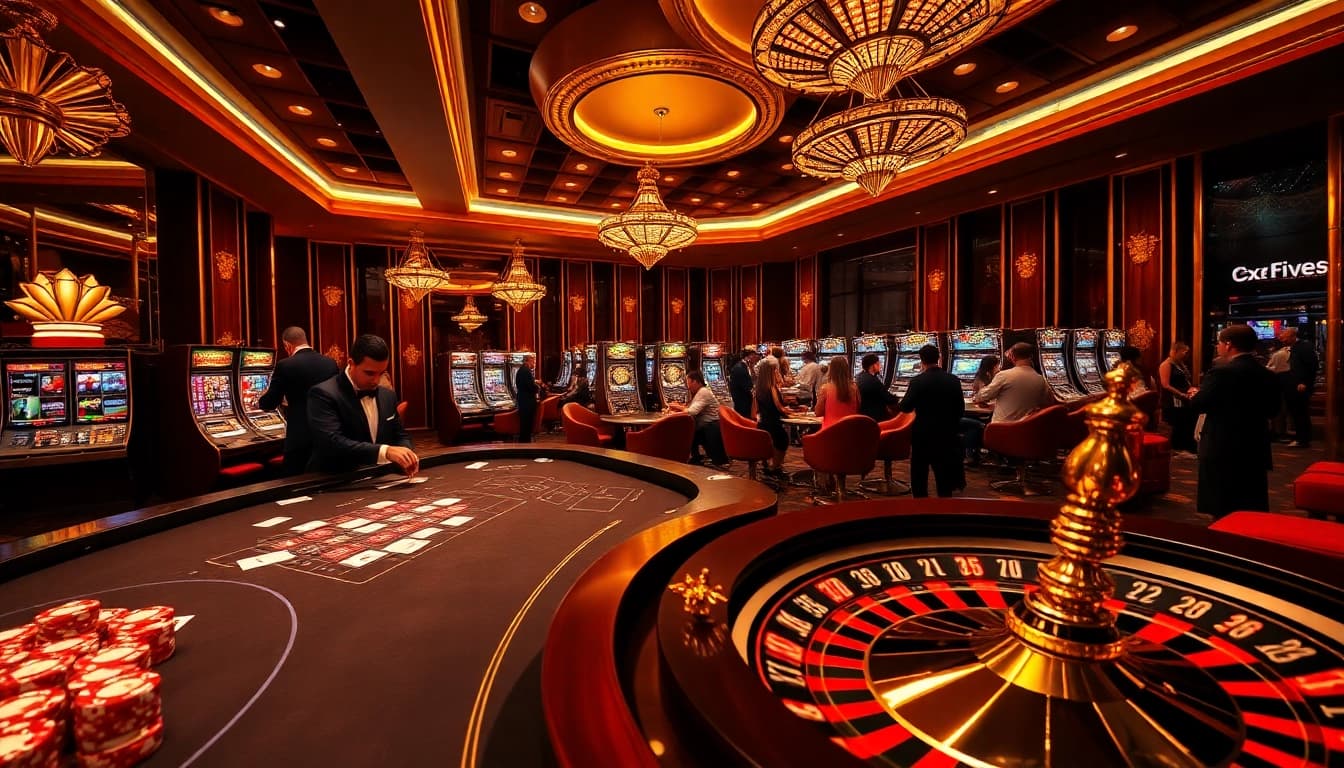 Découvrez l'excitation du casino en ligne avec des joueurs célébrant leurs gains à une table de jeu animée.