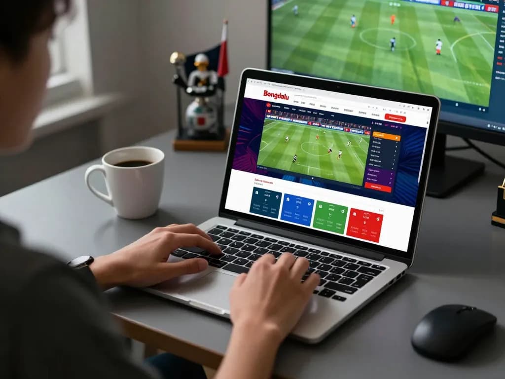Bongdalu interface displayed on a laptop as a user analyzes football match odds.
