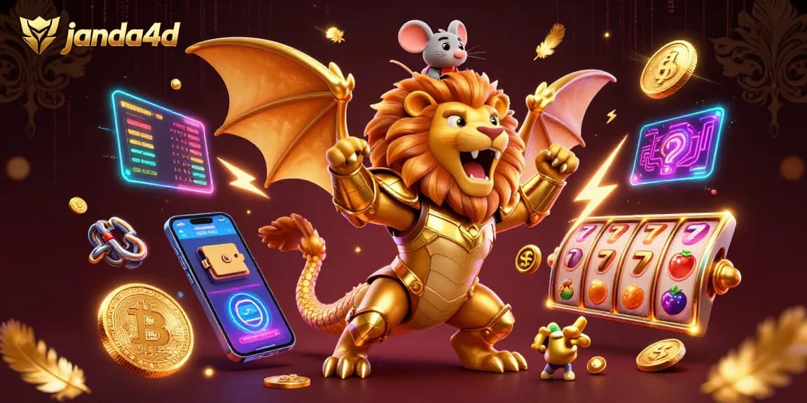 janda4d menghadirkan chimeras beruang emas, slot, dan koin crypto dalam ilustrasi kasino