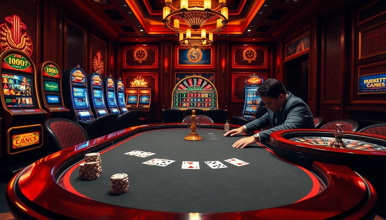 Experience the thrill of winning with Luckywin at a high-stakes poker table in a luxurious casino setting.
