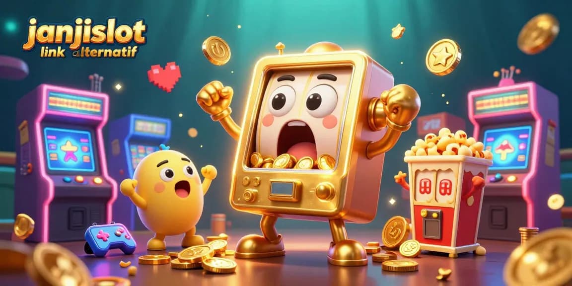 Spin the reels and win with janjislot link alternatif at this vibrant casino-themed illustration.
