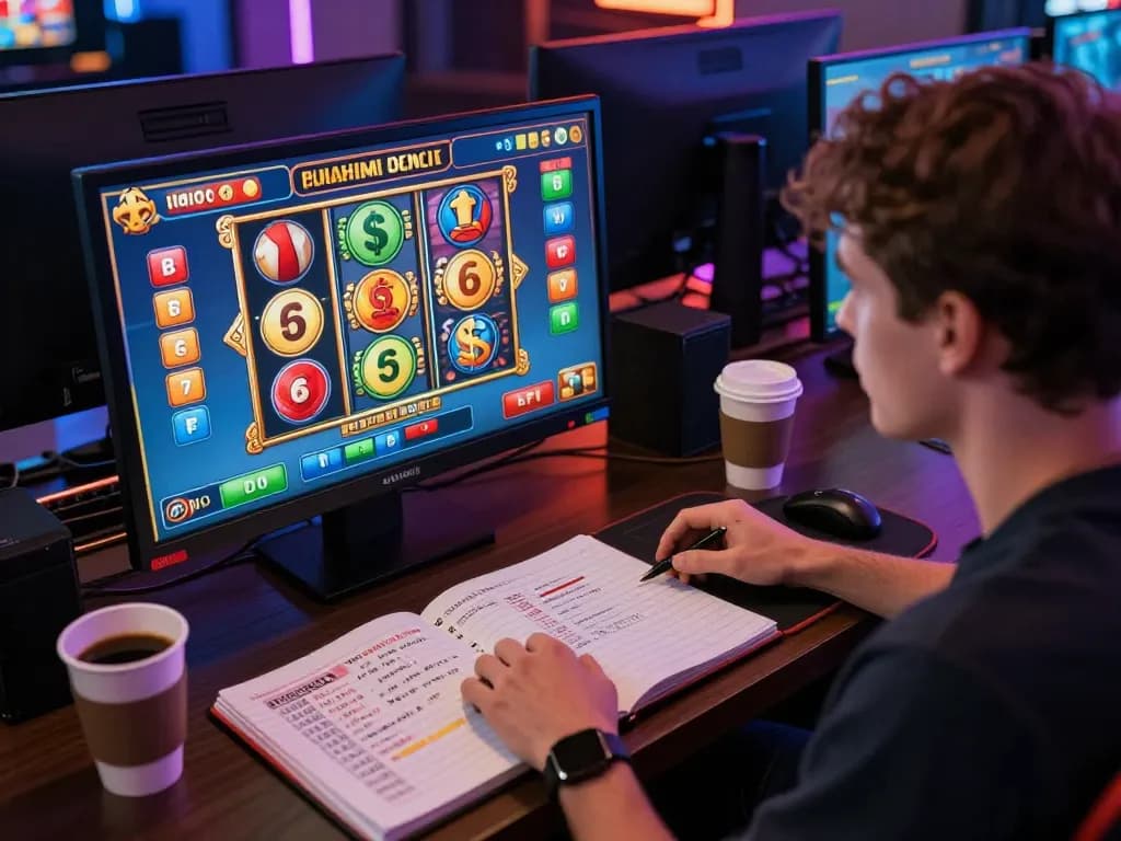 Player excitedly spins the reels of gajah toto on a mobile device during an engaging online casino session.