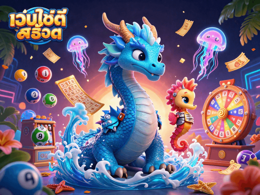 Engage with exciting gaming on เว็บไซต์สล็อต, featuring vibrant lottery elements and captivating underwater themes.