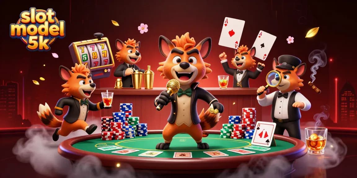 Play slot modal 5k with exciting features in a vibrant casino scene featuring hyenas.