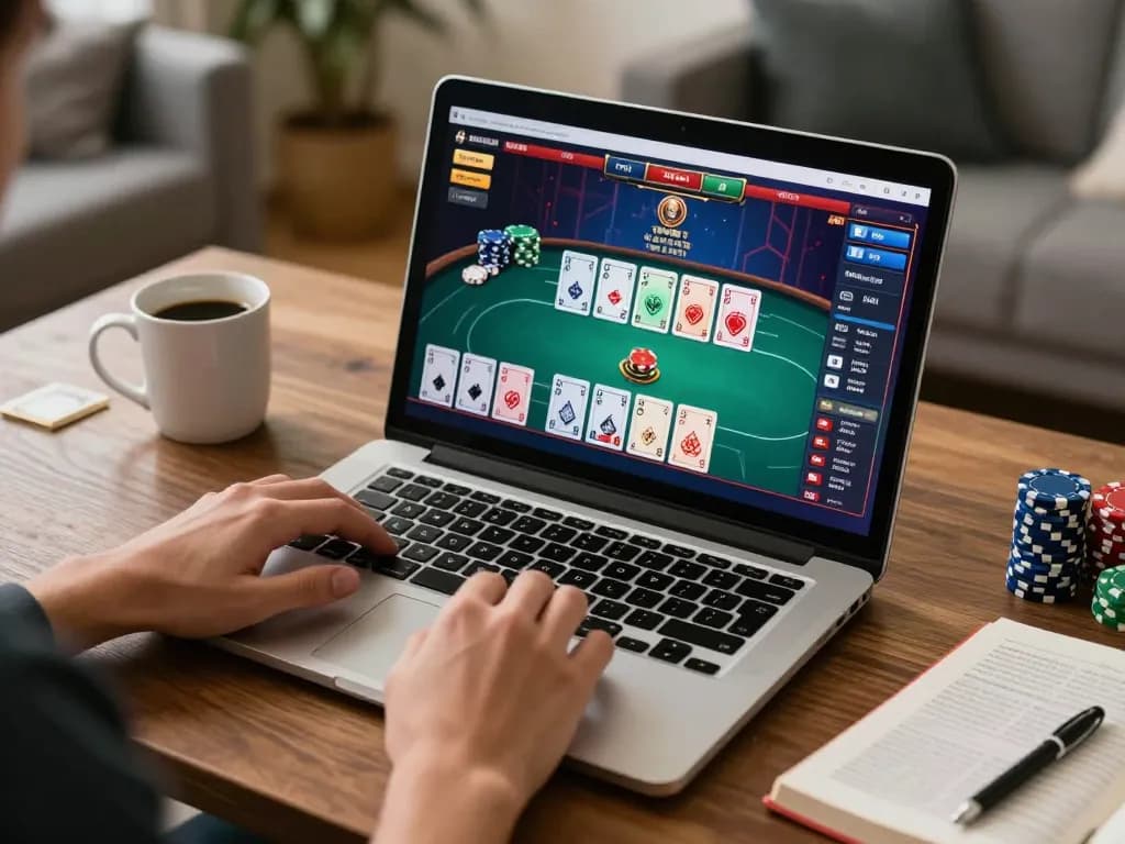 Engaging online poker gameplay with link rr88 displayed on screen, showcasing strategic betting moments.