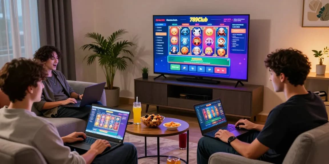 Engaged players enjoying 789Club gaming experience in a modern living room.