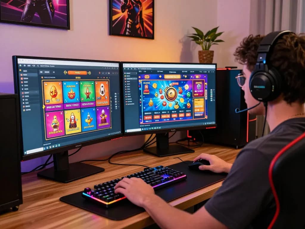 BANTAITOGEL ~ Login Situs Bandar Togel Online interface shown on multiple screens in a dynamic home gaming setup, featuring vibrant accessories.