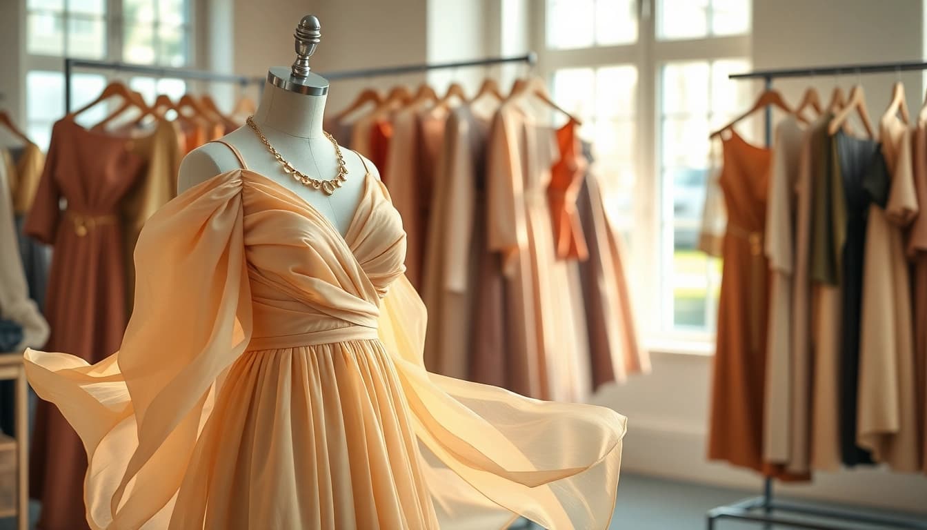 Rivelle showcases elegant women’s fashion in a beautifully styled boutique setting.