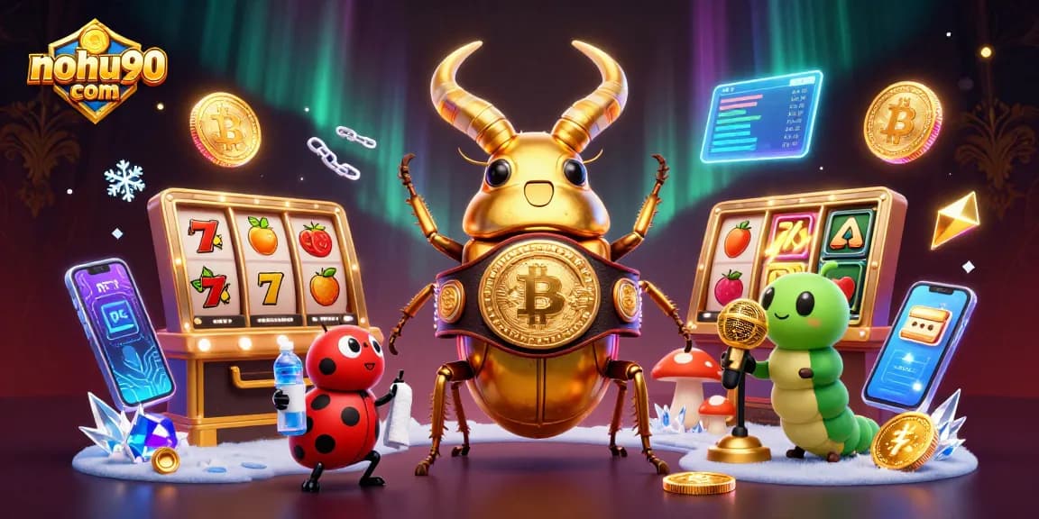 Spin and win with engaging symbols at nohu90 com in this vibrant casino illustration.