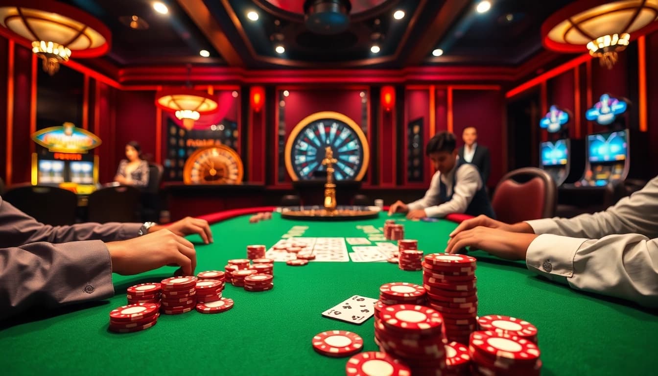 Experience high-stakes poker at 8fly886.com’s elegant casino table setting.
