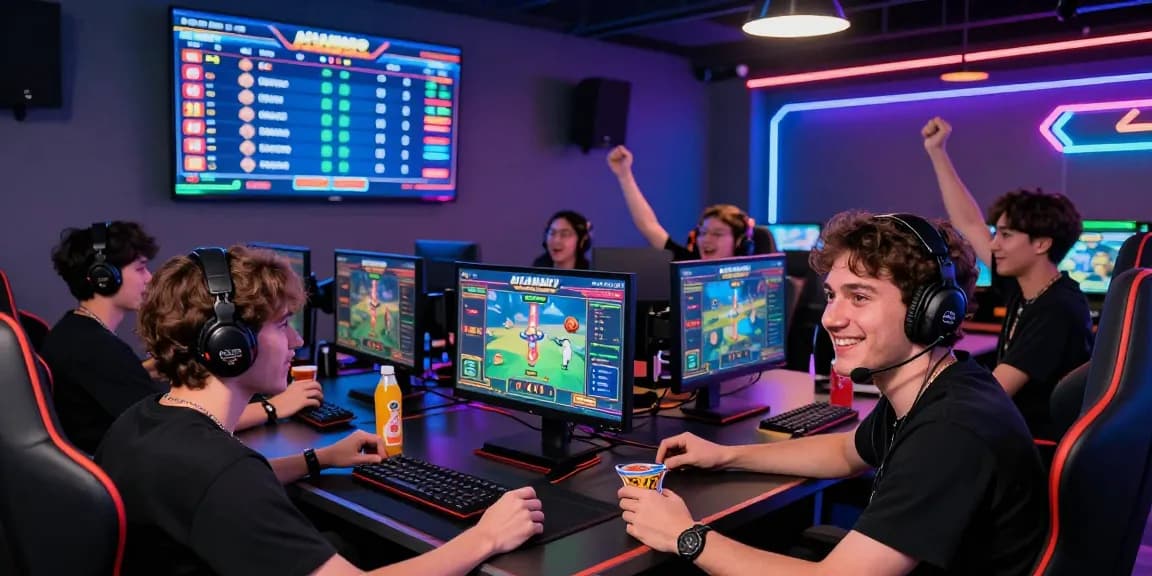 Group of players enjoying the aviator pro game in a vibrant gaming lounge.