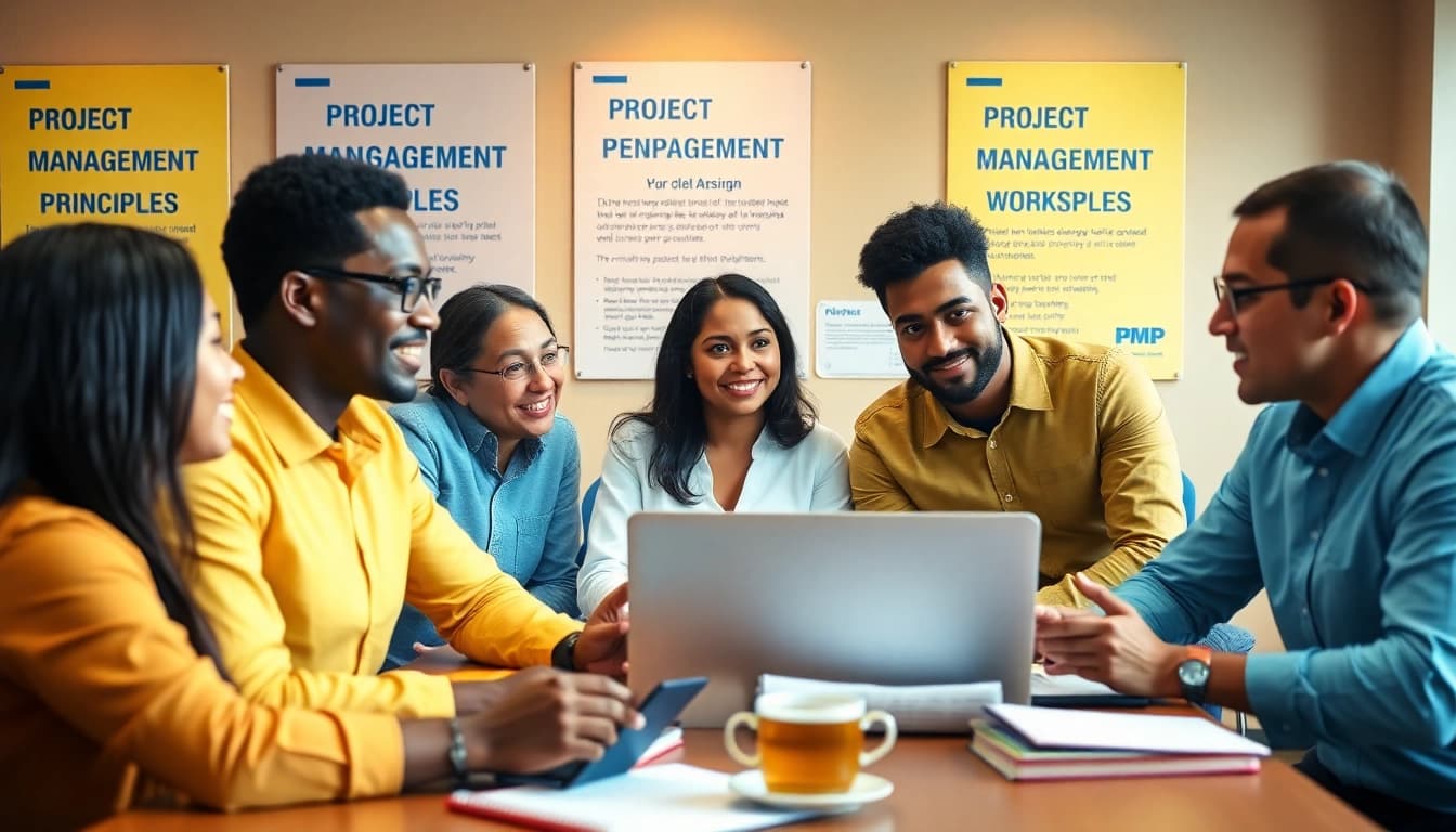 PMP exam support through collaborative study sessions in a workshop environment.
