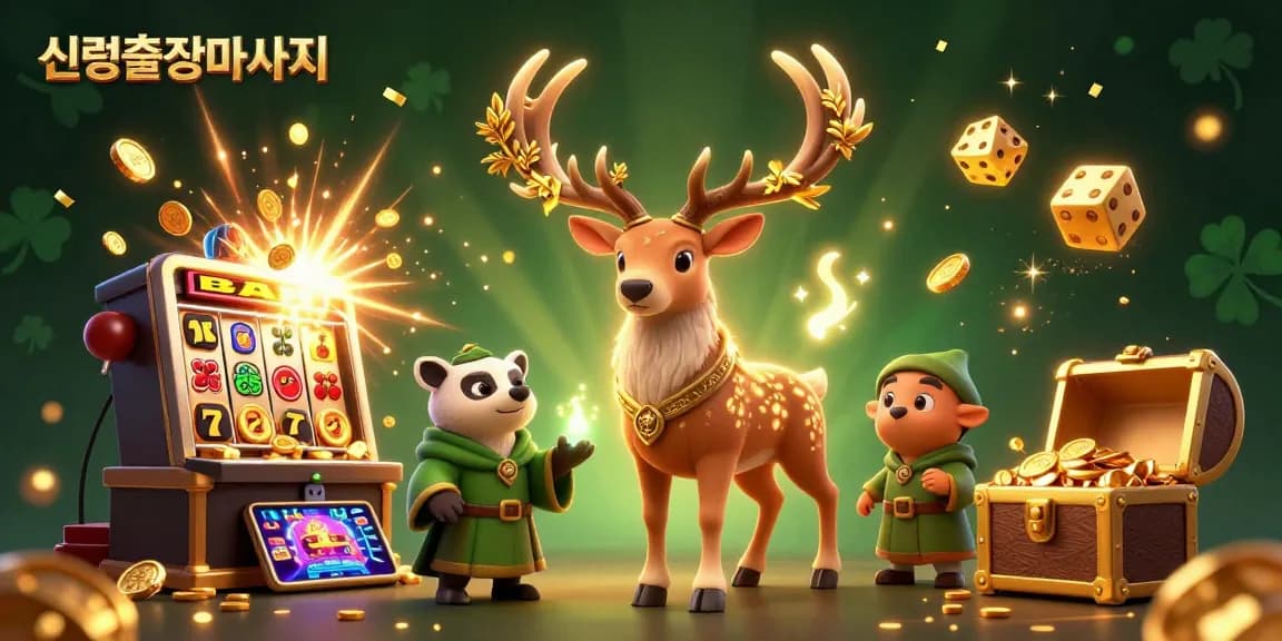Experience thrilling jackpots with 신림출장마사지 amidst a vibrant 3D casino scene.