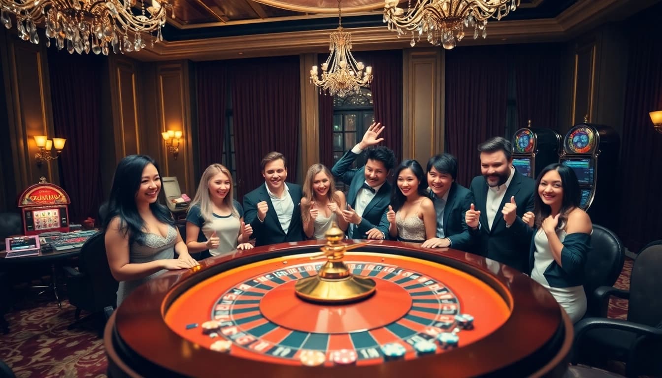 Celebrating a big win at the casino table while engaging in bdjl win strategies.