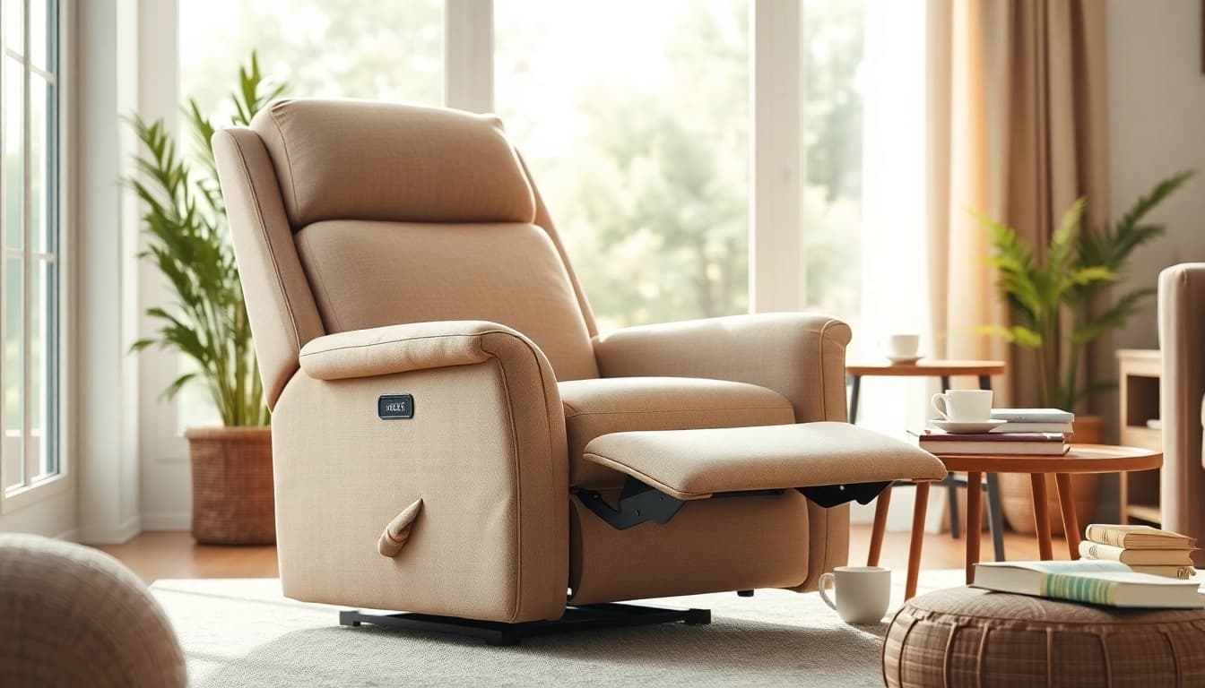 Relax in a lift chair recliner with heat and massage, offering comfort in a cozy living room setting.