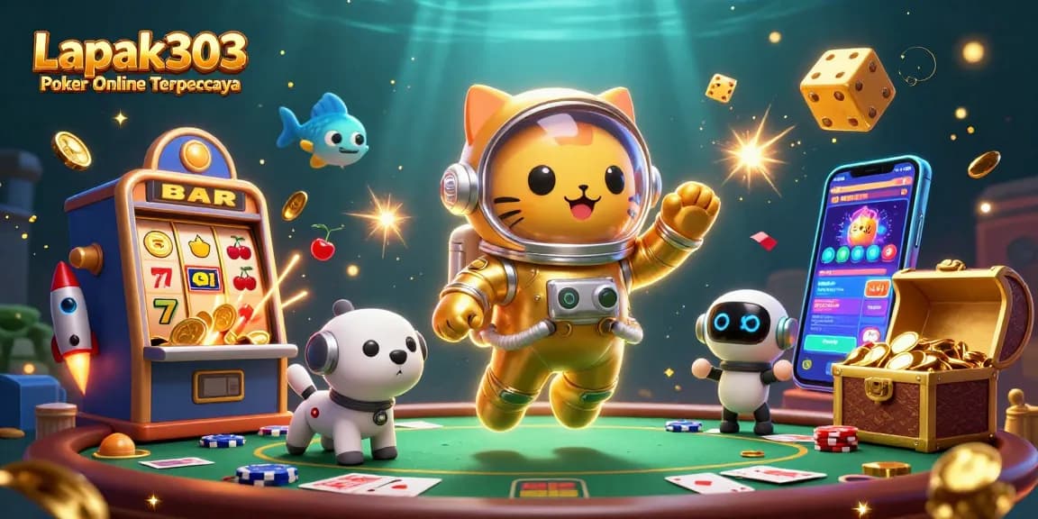 Join the excitement with Lapak303 Poker Online Terpercaya — vibrant poker action amidst cosmic adventure.