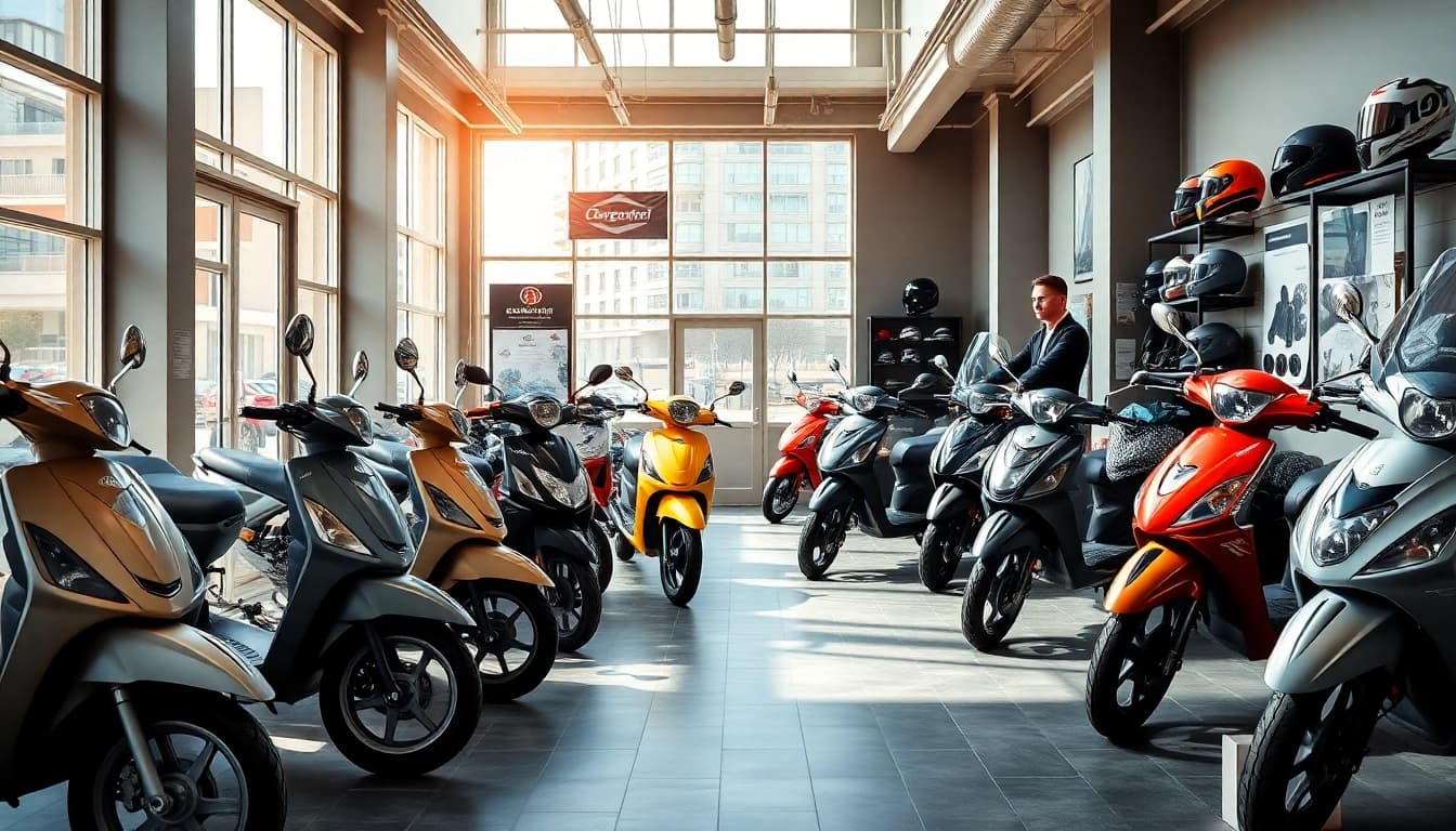 Roller 50ccm kaufen in einem einladenden Geschäft mit einer Vielzahl von Modellen.