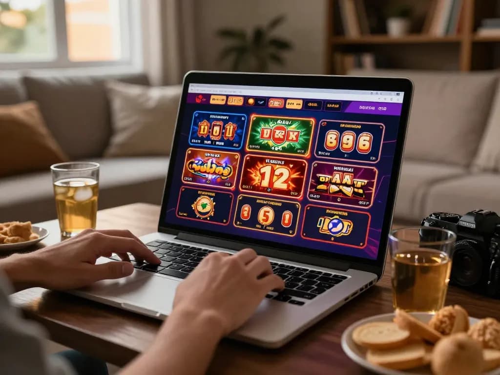 Experience TG88's interactive online gaming interface on a cozy home setup, showcasing excitement and strategic gameplay.