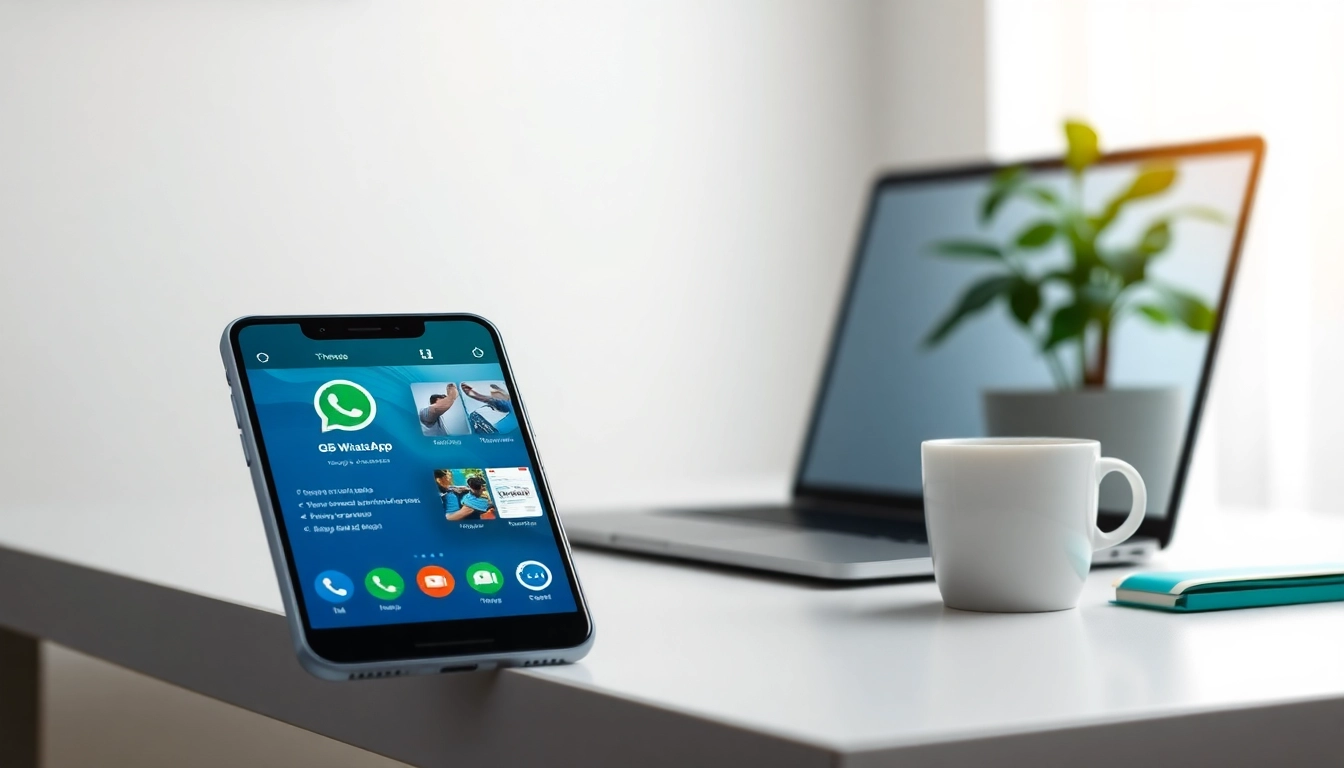 Engaging display of the GB WhatsApp app on a smartphone, showcasing advanced messaging features and customization options.