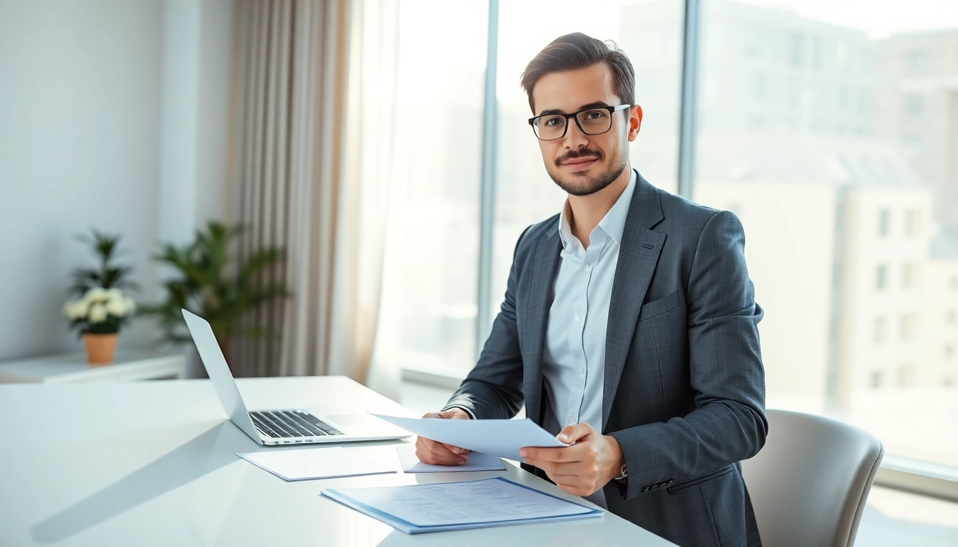 Calculate risks and benefits with an expert led warranty company consultant in a modern office.