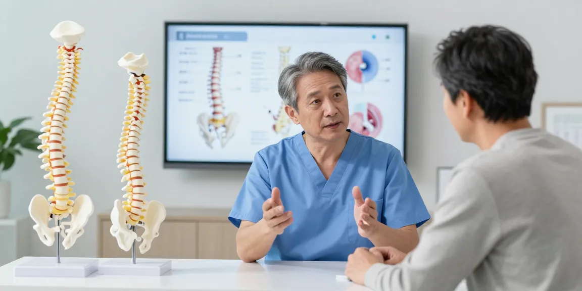 Engaged patient discussing Dar kanal ameliyatı with a surgeon in a modern clinic.