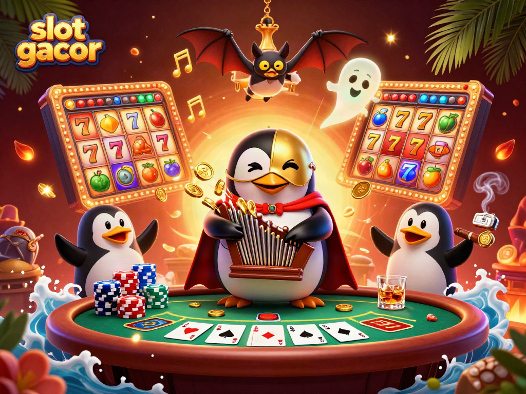 Experience exciting slot gacor gameplay with vibrant characters and casino elements in a dynamic scene.