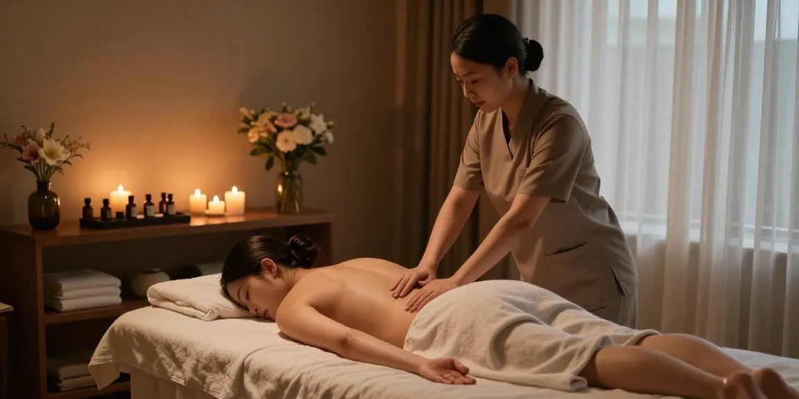 1인샵 마사지 치료 중인 모습과 편안한 분위기
