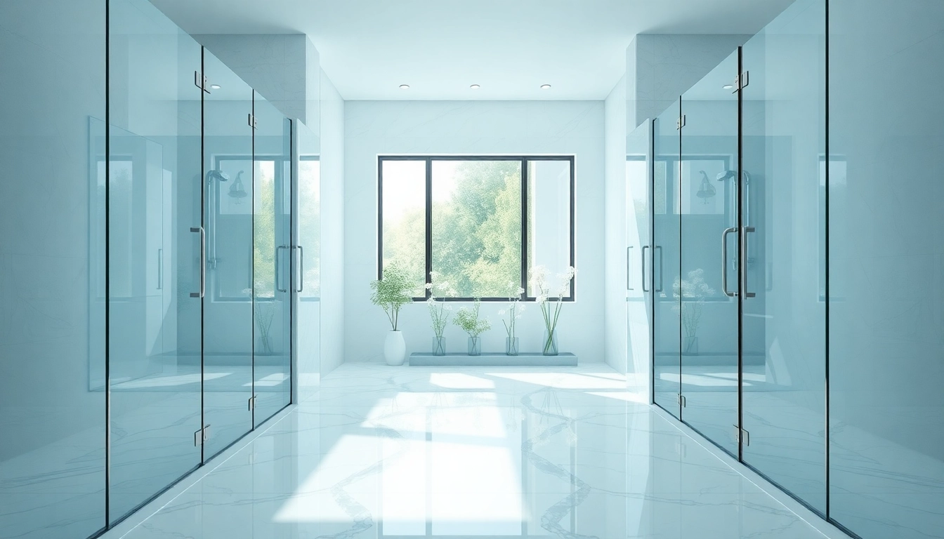 Experience elegant showers in a modern bathroom with luxurious design features.