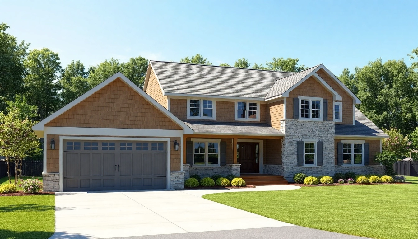 Enhance your cape cod home addition with this photo-realistic depiction of an elegant new garage.