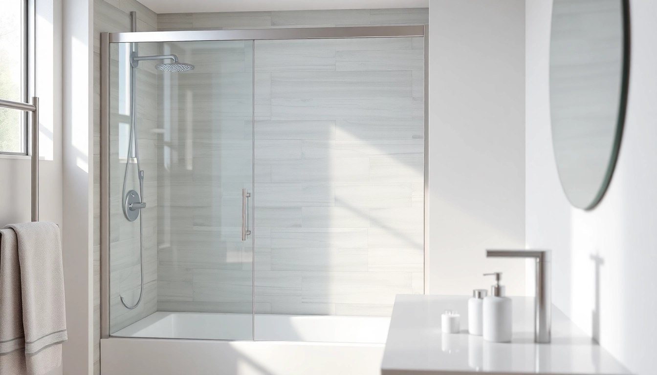 Showcasing a sleek shower screen door in a luxurious bathroom setting.