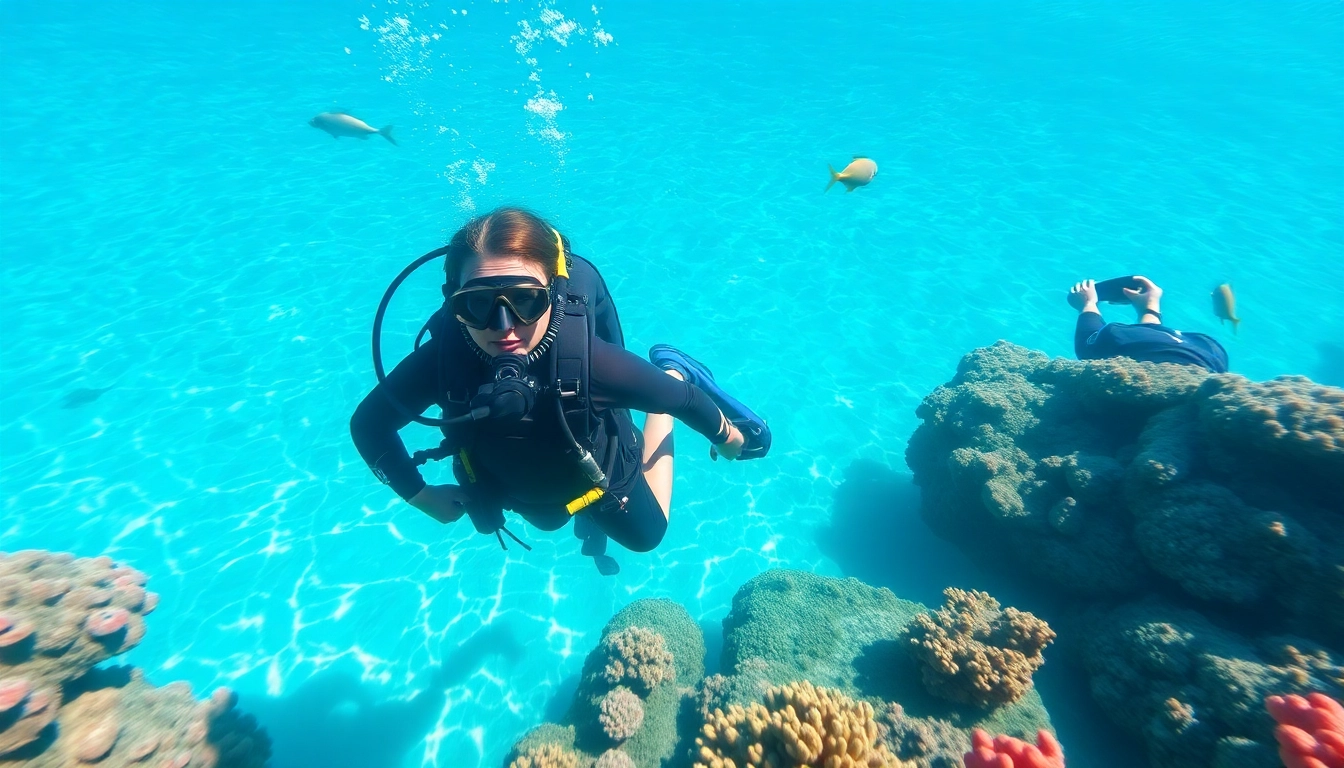 Erleben Sie den SSI Open Water Diver Kurs in einer atemberaubenden Unterwasserwelt mit einem Taucher und bunten Korallen.