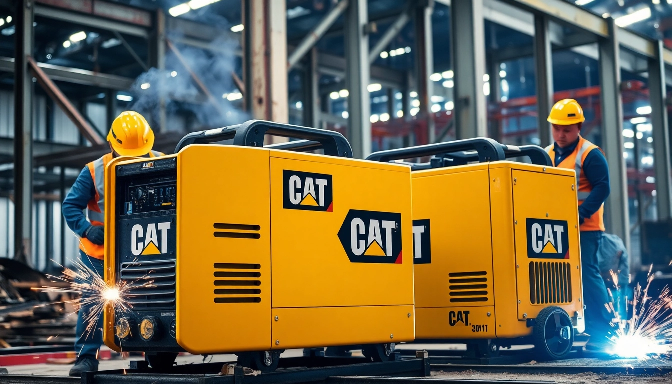 Caterpillar welding machines powering construction with precision and reliability.