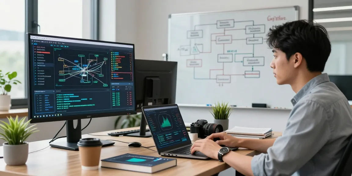 Cybersecurity expert analyzing security protocols for shs-dome5.com in a modern tech office.