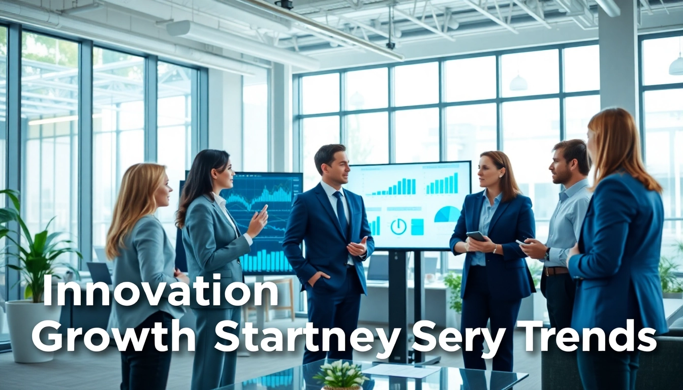 Explore growth strategy trends with professionals collaborating in a modern office.
