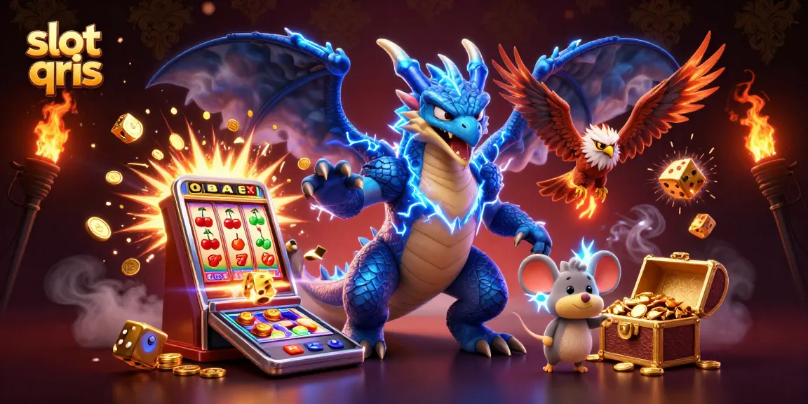 Experience thrilling gameplay with slot qris, featuring a stunning 3D illustration of a jackpot explosion and vibrant characters.