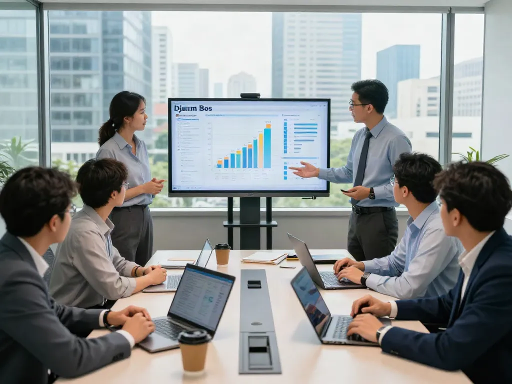 Djarum Bos team collaboration session in a modern office environment