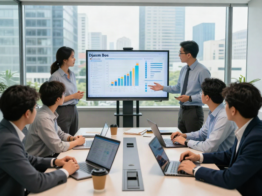 Djarum Bos team collaboration session in a modern office environment