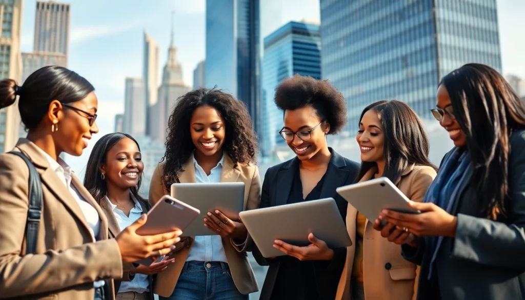 Network and search for Chicago jobs with diverse professionals in an urban setting.