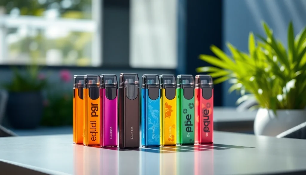 elfbar pods in verschiedenen Geschmacksrichtungen auf einem modernen Tisch ansprechend arrangiert