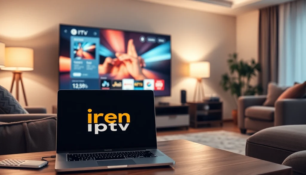 Experience iron iptv in a cozy living room setup showcasing sleek technology.