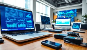 Enhance your understanding of Technology with a dynamic workspace and innovative devices displayed.