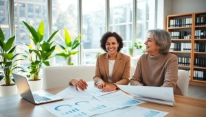 Engaging couple being guided on retirement planning San Antonio by a financial advisor.