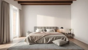 Materasso una piazza e mezza elegante disposto in una camera accogliente, ideale per riposare bene.